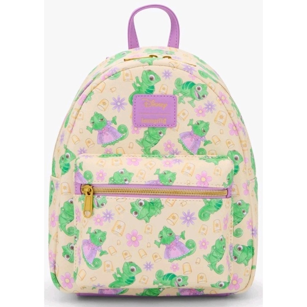 Loungefly Disney Tangled Pascal Floral Mini Backpack and Matching Wallet NWT - Picture 3 of 9